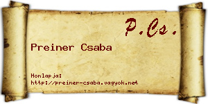 Preiner Csaba névjegykártya